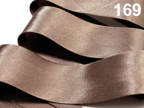 Satinband 20 mm gefalzt - Taupe